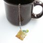 Tea Ball Infuser Strainer Steeper Gemstone Beaded Carved Jade Leaf