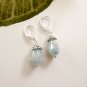 Aqua Sea Foam Color Crystal Glass Teardrop Dangle Earrings
