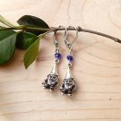 Mini Garden Gnome Earrings with Crystals Blue