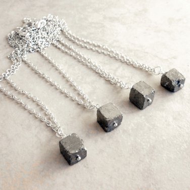 Asteroid - Natural Raw Iron Pyrite Nugget Pendant Necklace