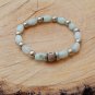 Mens Amazonite and Fossil Agate Bracelet