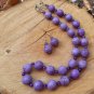 Chunky Purple Peace Jasper and Dragon Agate Necklace