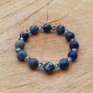 Natural Blue Sea Sediment Jasper and Crystal Bracelet