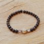 Brown Bronzite and Mother of Pearl Beaded Bracelet
