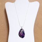 Purple Sea Sediment Pyrite Pendant Silver Necklace