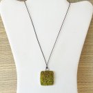 Real Moss Necklace Silver Pendant Nature Lovers with Leather Cord