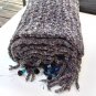 Luxury Scarf or Stole Super Soft Chenille Grey Turquoise Handmade