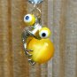 Frog Suncatcher Handmade Glass Beaded Wire Wrapped Sunshine Yellow
