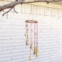 Pink Beaded Patio Wind Chime with Brass Bells
