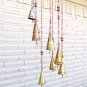 Pink Beaded Patio Wind Chime with Brass Bells