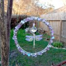Beaded Dragonfly Suncatcher Prism Wire Wrapped Lavender Purple