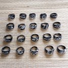 Lot of 20 Hand Painted Acrylic Rings Party Favor Black