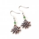 Alpine Edelweiss Earrings with Glass Crystals