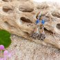 Mini Garden Gnome Earrings with Crystals Blue