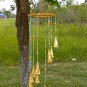Turquoise Teal Beaded Patio Wind Chime with Brass Bells