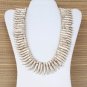 Super Chunky Natural Off-White Howlite Stone Statement Necklace