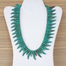 Super Chunky Natural Turquoise Howlite Spike Stone Statement Necklace
