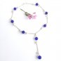 Beautiful Cobalt Glass Cat Eye and Fresh Water Pearl Necklace