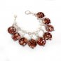 Mother Of Pearl Chocolate Splash Necklace and Bracelet Set