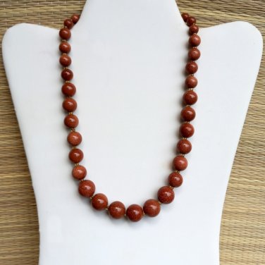Beautiful Brown Gold Sand Stone Beaded Necklace