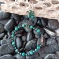 Green Sea Sediment Stone Beaded Bracelet and Earring Set