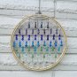 Round Wood Frame Beaded Mesh Wire Sparkling Glass Suncatcher Multicolor 10 Inches