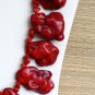 Super Chunky Natural Freeform Cherry Red  Red Turquoise Slab Statement Necklace II