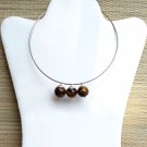 Unique Brown Tiger Eye Gemstone Choker Necklace