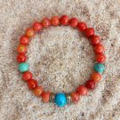 Mens Sponge Coral and Turquoise Bracelet