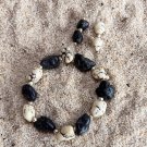Black and White Stone Nugget Bracelet And Earring Set