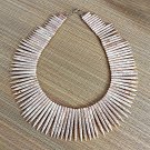 Super Chunky Natural Off-White Howlite Spike Collar Statement Necklace