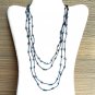 Blue Seed Beaded Birds Nest Leather Wrap Bracelet Multi Use