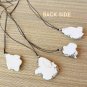 Natural Off-White Howlite Stone Pendant Leather Necklace (I)