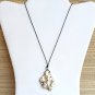 Natural Off-White Howlite Stone Pendant Leather Necklace (IV)
