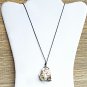 Natural Off-White Howlite Stone Pendant Leather Necklace (VIII)