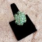 Sparkly Beaded Glass Crystal Cocktail Ring Minty Green