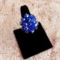 Sparkly Beaded Glass Crystal Cocktail Ring Cobalt Blue