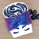 Luxury Ear Warmer Headband Crochet Variegated Purple Tones Handmade