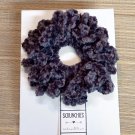 Luxury Hair Scrunchie Crochet Velvet Chenille Gray Handmade
