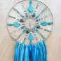 Mandala Sunlight Sun Catcher Beautiful Beaded Crystal Blue Turquoise 12" "Hurricane"