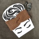 Luxury Ear Warmer Headband Knitted Clay Brown Tones Handmade