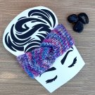 Luxury Ear Warmer Headband Knitted Variegated Purple Tones Handmade