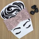Luxury Ear Warmer Headband Knitted Soft Pink Grey Handmade