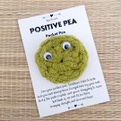 Positive Pea Pocket Toy Inspirational Support Handmade Crochet