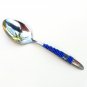 Serving Spoon Stainless Steel Blue Glass Beaded Holiday Gift