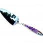 Pie Cake Server Stainless Steel Purple Glass Beaded Holiday Gift