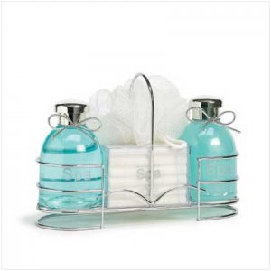 Spa Bottles Set-Wire Caddy