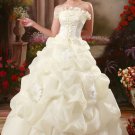 Charming Light Champagne Strapless Ball Gown Wedding Dress D60397