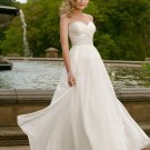 Elegant Strapless Floor Length A-Line Wedding Dress D63819
