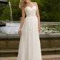 Elegant Strapless Floor Length A-Line Wedding Dress D63819